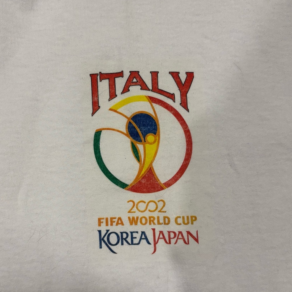 Vintage 2002 World Cup Japan Korea Italy TShirt, Men’s XL, White